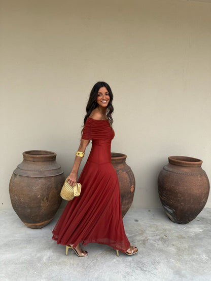 Toledo | Vestido Estampado Terracota