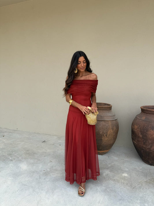 Toledo | Vestido Estampado Terracota