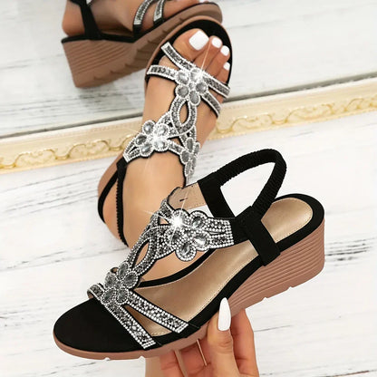Sandalias ortopédicas con cuña elegantes para mujer