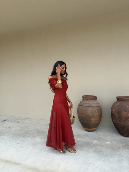 Toledo | Vestido Estampado Terracota