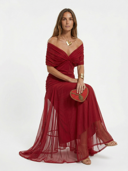 Velora | Vestido largo con cuello en V