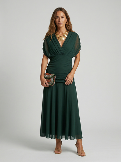 Velora | Vestido largo con cuello en V