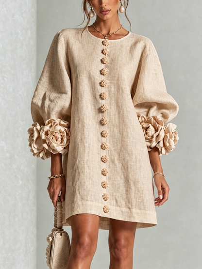 Leonora | Vestido Mini de Botones con puños