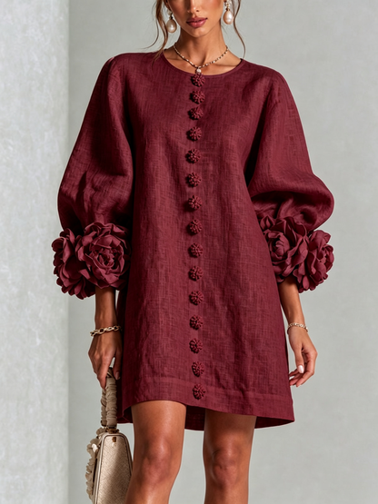 Leonora | Vestido Mini de Botones con puños