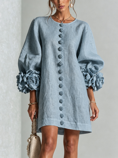 Leonora | Vestido Mini de Botones con puños