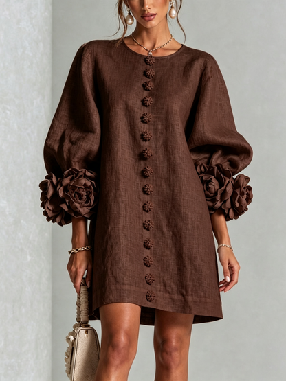 Leonora | Vestido Mini de Botones con puños