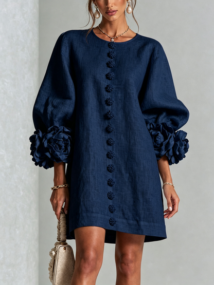 Leonora | Vestido Mini de Botones con puños