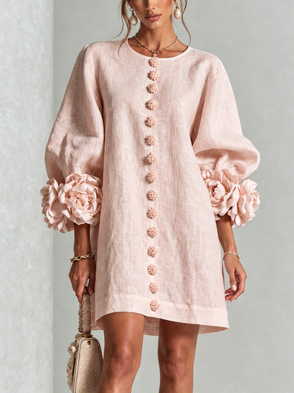 Leonora | Vestido Mini de Botones con puños