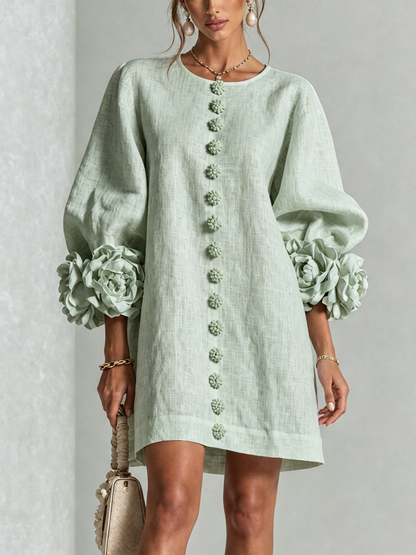 Leonora | Vestido Mini de Botones con puños